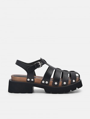 Pedro Alia Studded Women Clogs Black | Q9Q-1949