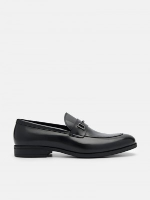 Pedro Altitude Lightweight Casey Leather Men Loafers Black | Q9Q-2798