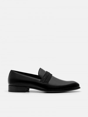 Pedro Clive Leather Men Loafers Black | Q9Q-1883