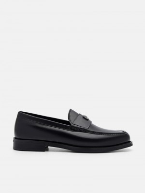 Pedro Leather Men Loafers Black | Q9Q-1775