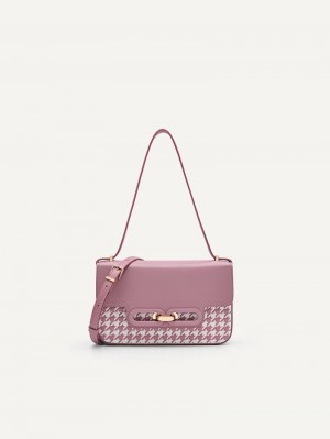 Pedro Studio Kate Leather Envelope Bags Women Shoulder Bags Blush | Q9Q-2033