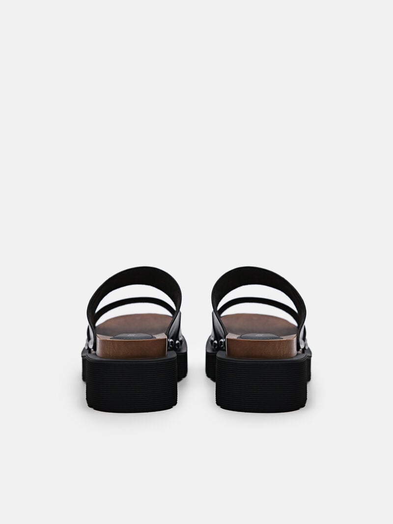 Pedro Alia Studded Sandals Women Clogs Black | Q9Q-1947