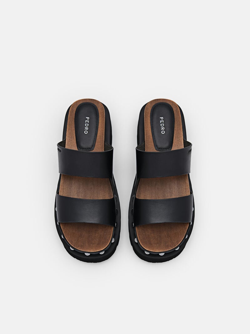 Pedro Alia Studded Sandals Women Clogs Black | Q9Q-1947