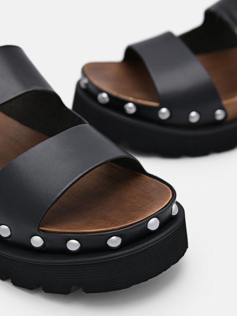 Pedro Alia Studded Sandals Women Clogs Black | Q9Q-1947