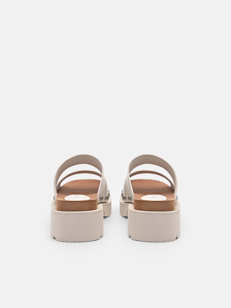 Pedro Alia Studded Sandals Women Clogs Chalk | Q9Q-1948