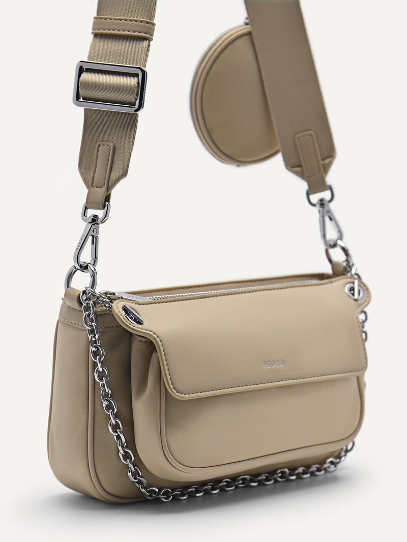 Pedro Dilone Nylon Double Flap Bags Women Shoulder Bags Sand | Q9Q-1257