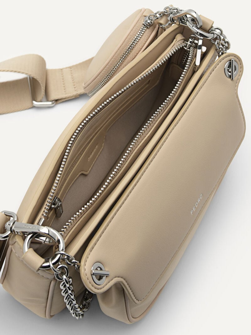 Pedro Dilone Nylon Double Flap Bags Women Shoulder Bags Sand | Q9Q-1257
