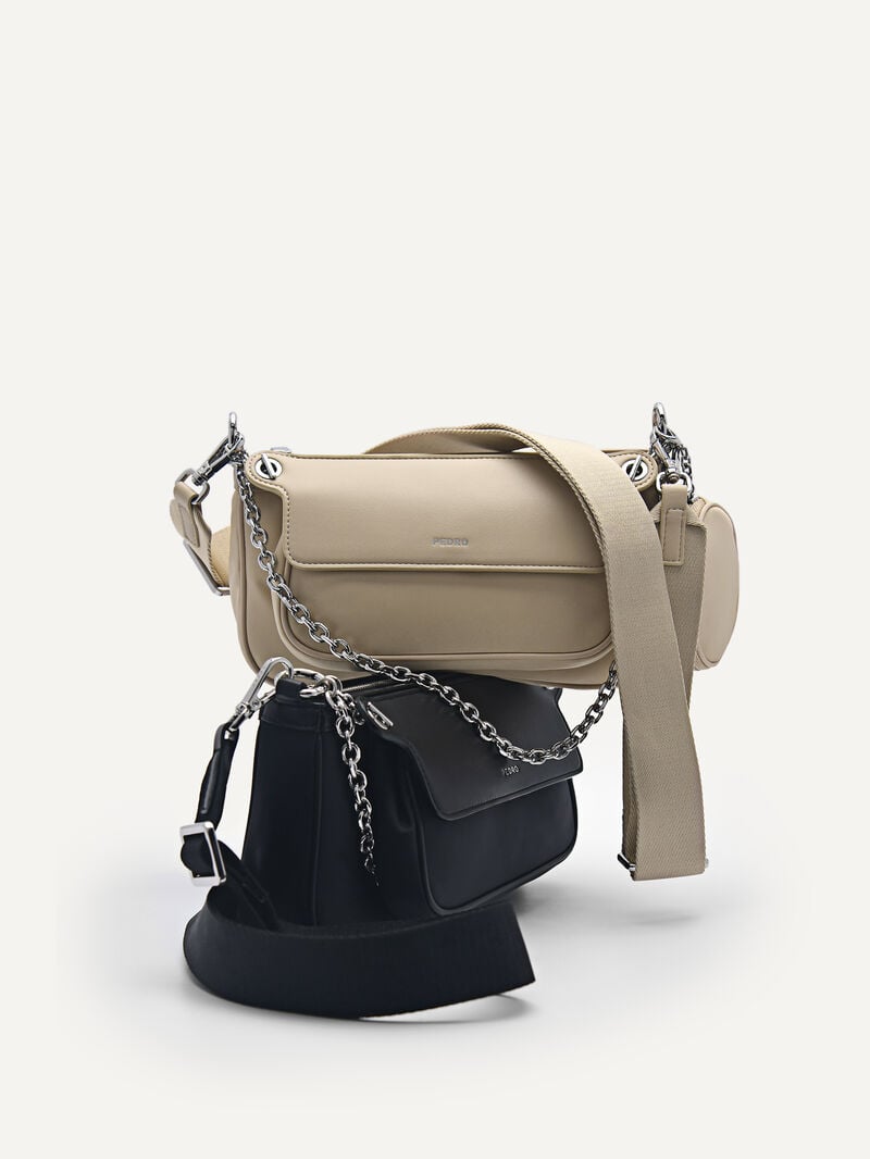 Pedro Dilone Nylon Double Flap Bags Women Shoulder Bags Sand | Q9Q-1257
