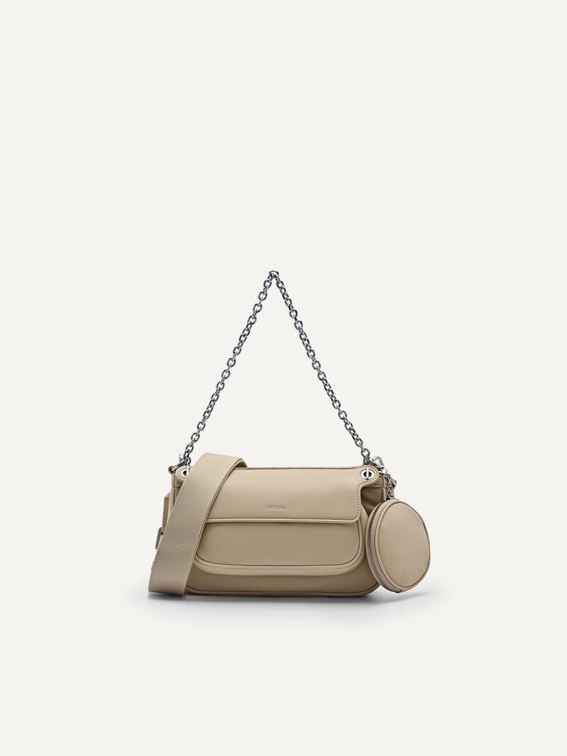 Pedro Dilone Nylon Double Flap Bags Women Shoulder Bags Sand | Q9Q-1257