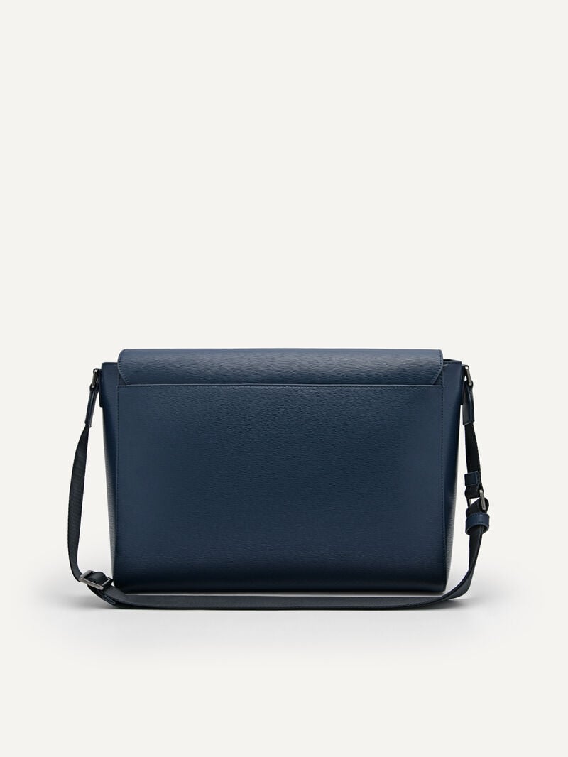 Pedro Henry Leather Bags Men Messenger Bags Navy | Q9Q-2521