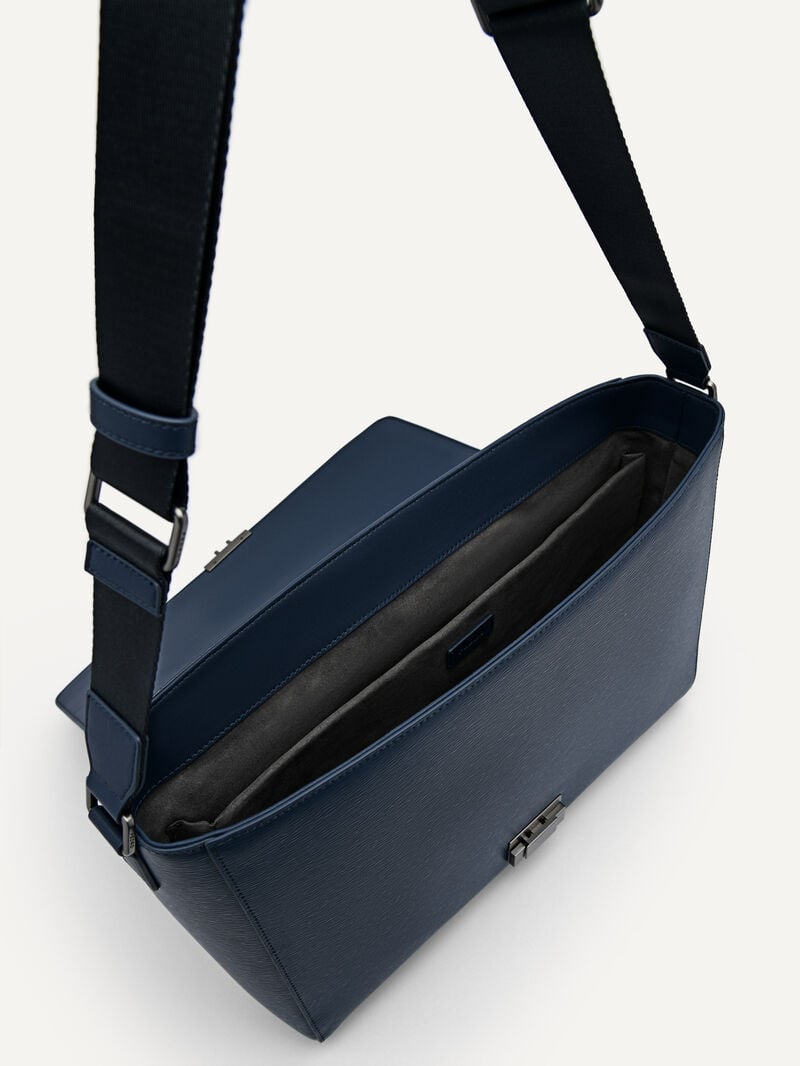 Pedro Henry Leather Bags Men Messenger Bags Navy | Q9Q-2521