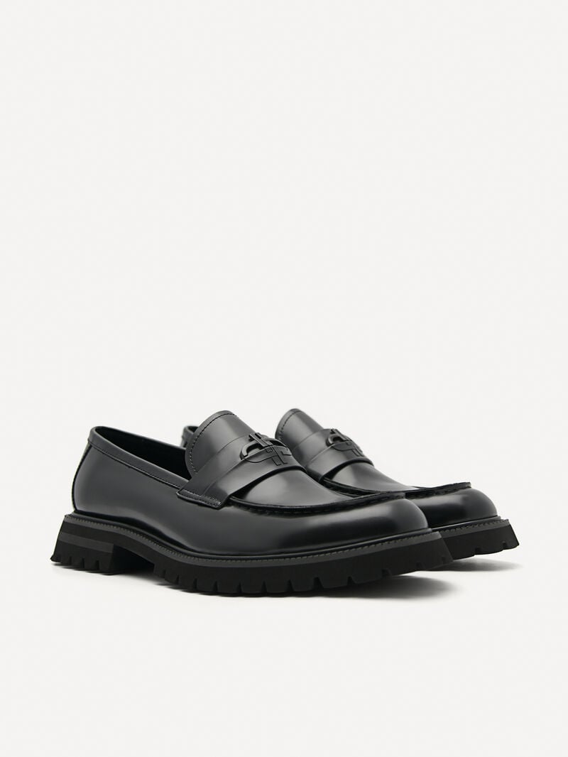 Pedro Icon Leather Men Loafers Black | Q9Q-2435