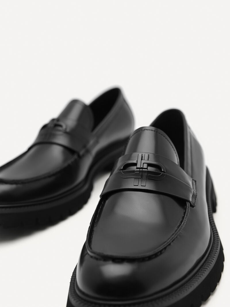 Pedro Icon Leather Men Loafers Black | Q9Q-2435