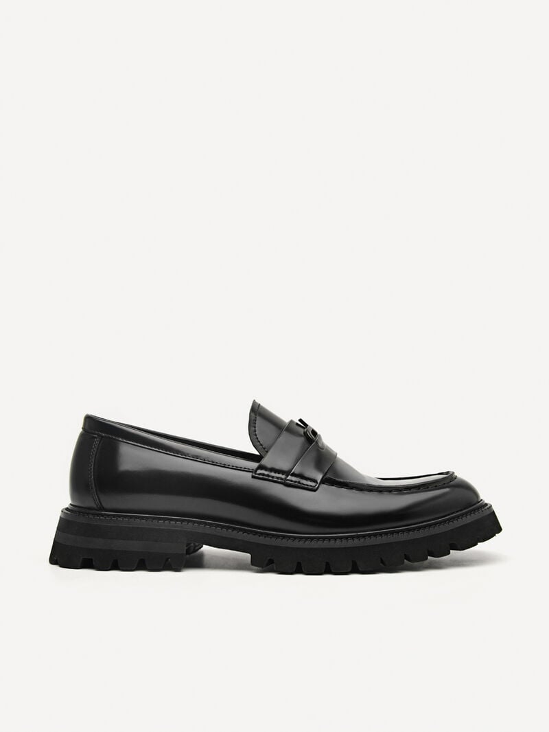 Pedro Icon Leather Men Loafers Black | Q9Q-2435